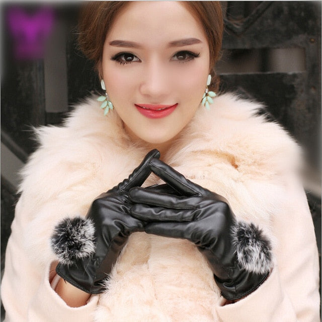 Chic Women Leather Gloves